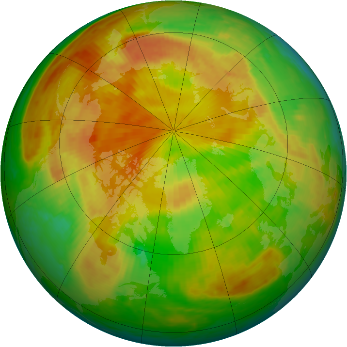 Arctic ozone map for 13 May 2001